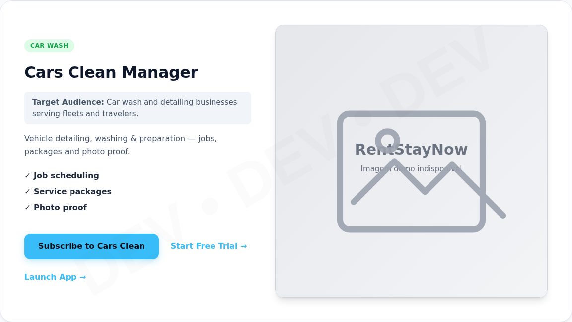 Cars Clean Manager Preview